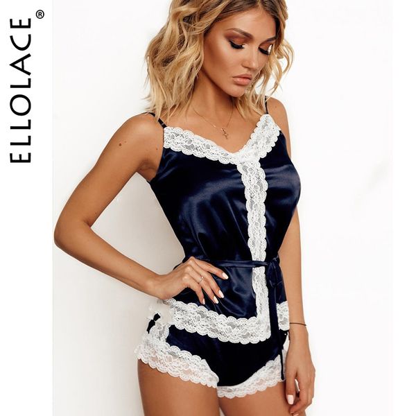 ellolace lace women's pajamas satin pajama set white lace v-neck sleepwear sleeveless cute cami and shorts 2020 t200701, Black;red
ellolace lace women's pajamas satin pajama set white lace v-neck sleepwear sleeveless cute cami and shorts 2020 t200701, Black;red