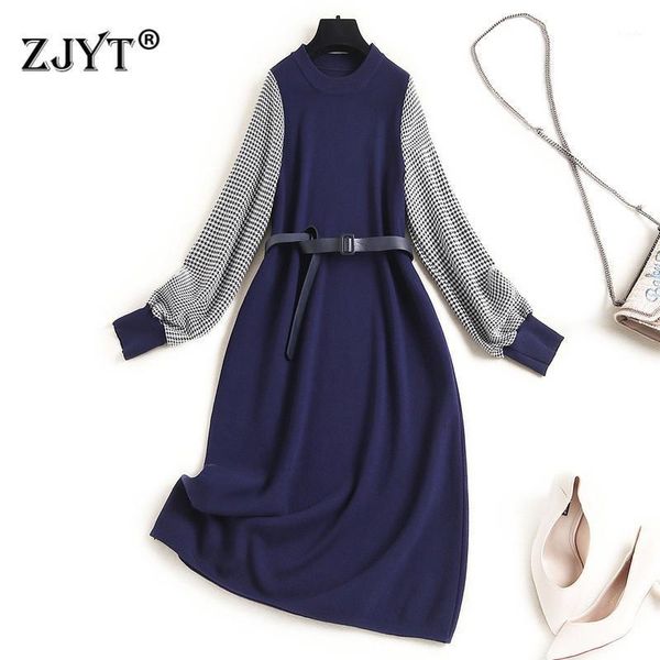 long sleeve houndstooth patchwork knit sweater dresses autumn winter woman clothes casual basic vintage robe femme blue vestidos1, Black;gray
long sleeve houndstooth patchwork knit sweater dresses autumn winter woman clothes casual basic vintage robe femme blue vestidos1, Black;gray