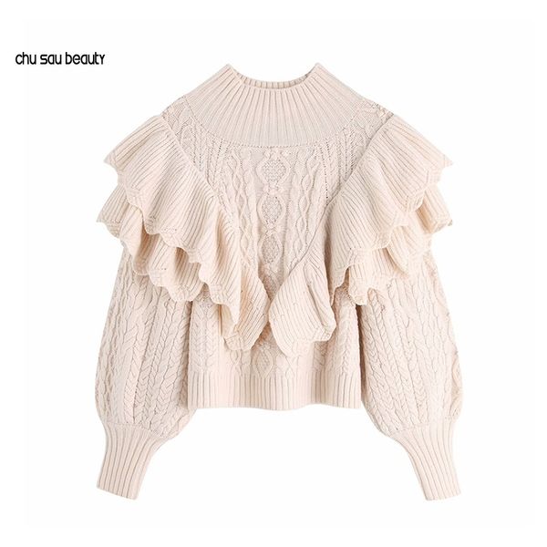 women fashion ruffled cropped knitted sweater vintage high neck lantern sleeve female pullovers chic c96 210218, White;black
women fashion ruffled cropped knitted sweater vintage high neck lantern sleeve female pullovers chic c96 210218, White;black