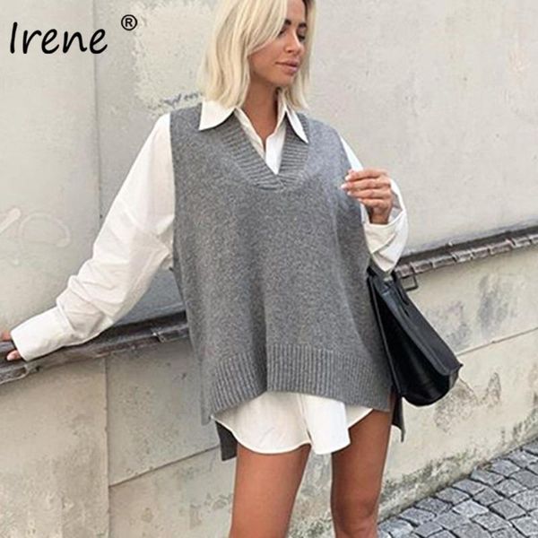 women's sweaters irene sleeveless split vest sweater v neck long knitted pullover fall casual loose jumper winter outwear, White;black
women's sweaters irene sleeveless split vest sweater v neck long knitted pullover fall casual loose jumper winter outwear, White;black
