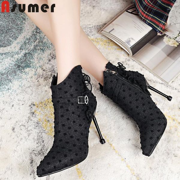 boots asumer 2021 ankle for women pointed toe zip super high heels ladies elegant prom autumn winter1, Black
boots asumer 2021 ankle for women pointed toe zip super high heels ladies elegant prom autumn winter1, Black