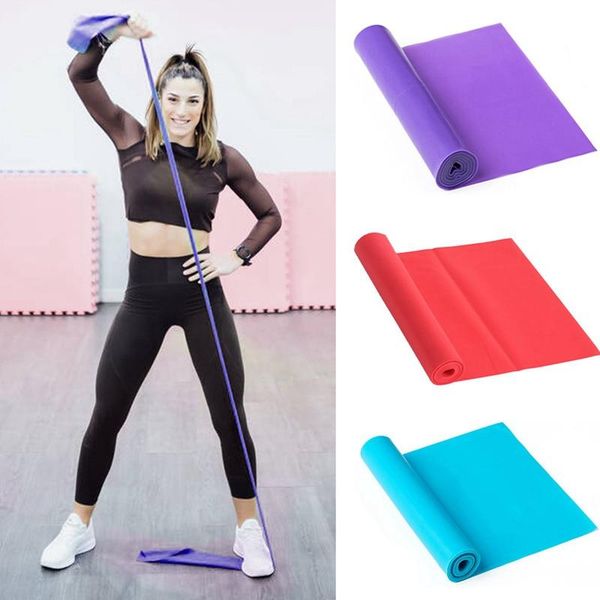 1.5m/2m Fitness Rubber Resistance Bands Silicone Elastic Muscle Stretch Equipment Yoga Pilates Expander Crossfit Bands