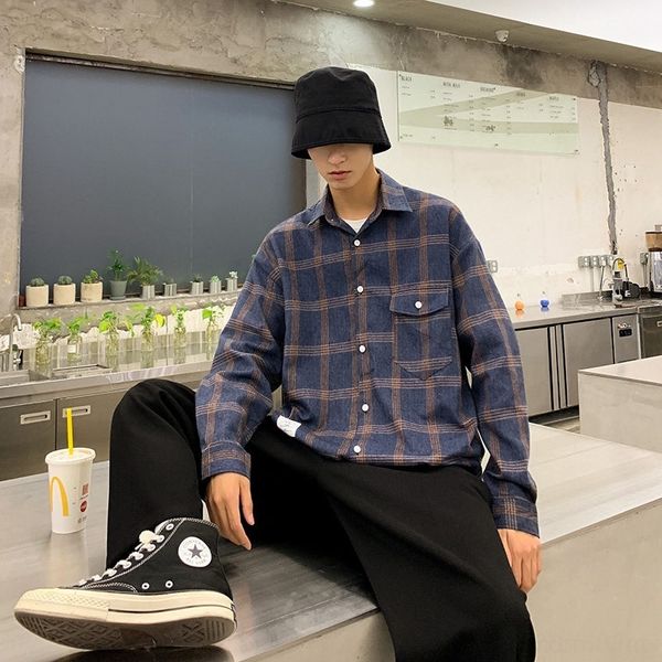 67iml lover's shirt men's autumn fashion winter loose chaoharajuku wind ins sleeve brand bf long and clothes work clothescoat work, Blue
67iml lover's shirt men's autumn fashion winter loose chaoharajuku wind ins sleeve brand bf long and clothes work clothescoat work, Blue