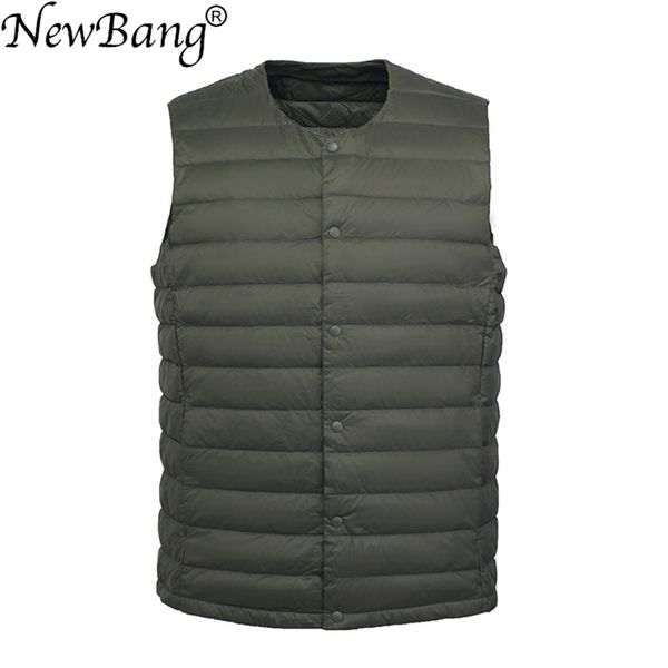 newbang matt fabric men's down vest ultra light down vest men portable sleeveless coat man without collar warm liner 201209, Black
newbang matt fabric men's down vest ultra light down vest men portable sleeveless coat man without collar warm liner 201209, Black