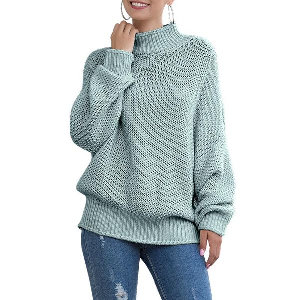 women autumn winter warm knitted sweater elegant long sleeve pullover casual plain turtleneck loose knitwear sweater, White;black
women autumn winter warm knitted sweater elegant long sleeve pullover casual plain turtleneck loose knitwear sweater, White;black