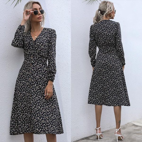casual dresses amazon speed sell through europe and the united states french printing single-breasted dress female fall close tied with rest, Black;gray
casual dresses amazon speed sell through europe and the united states french printing single-breasted dress female fall close tied with rest, Black;gray
