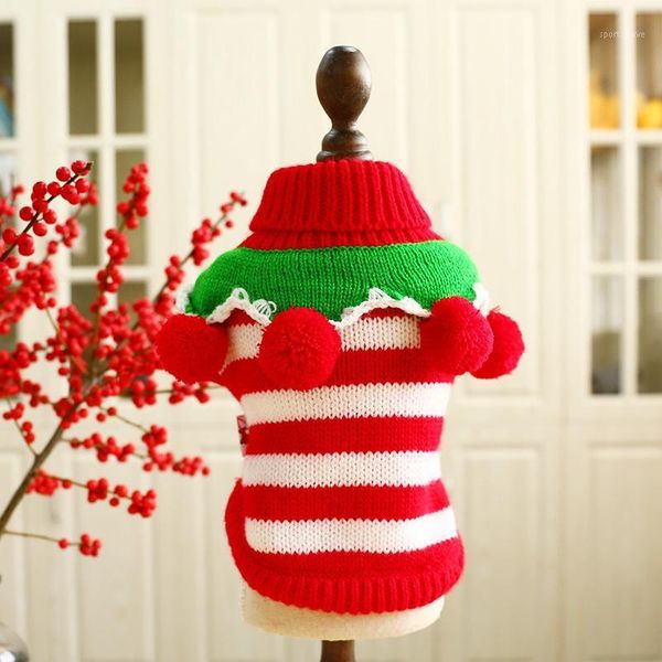 dog apparel cat xmas sweater jumper striped design puppy hoodie winter warm clothes apparel1