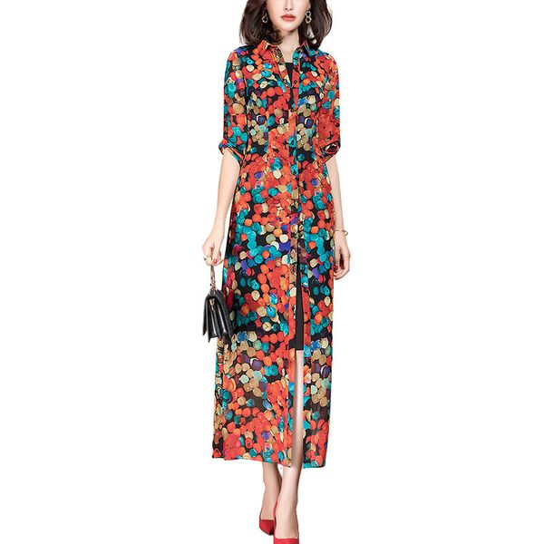 spring summer x-long thin colored polka dot chiffon coat jupu, Tan;black
spring summer x-long thin colored polka dot chiffon coat jupu, Tan;black