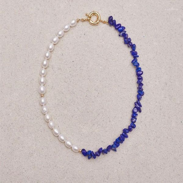 2021 new natural pearl blue stone necklace fashion creative stitching short necklace1, Golden;silver
2021 new natural pearl blue stone necklace fashion creative stitching short necklace1, Golden;silver