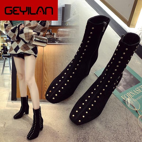 rivet bead fashion 2020 women's boots high heel shoes party ladies female booties zip black ankle boots zapatos de mujer
rivet bead fashion 2020 women's boots high heel shoes party ladies female booties zip black ankle boots zapatos de mujer
