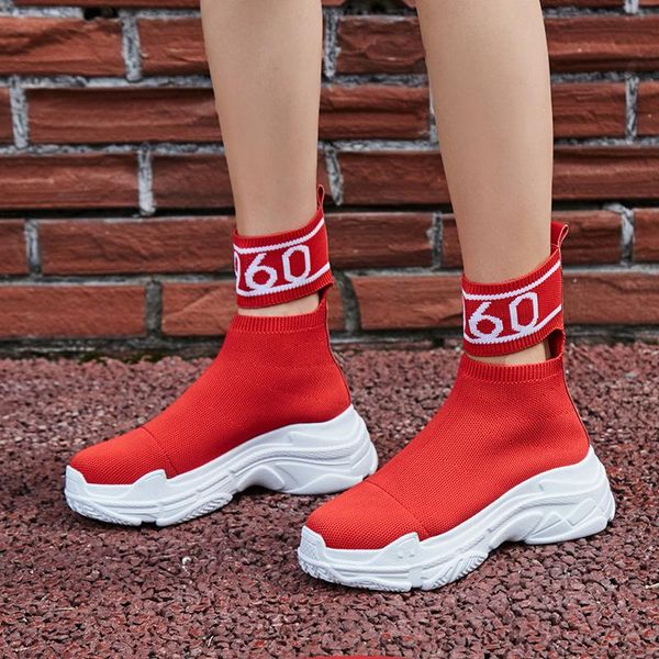 2020 new thick sole sneakers woman flat platform knitting strech women socks shoes fashion trainer hollow casual boots red/black
2020 new thick sole sneakers woman flat platform knitting strech women socks shoes fashion trainer hollow casual boots red/black