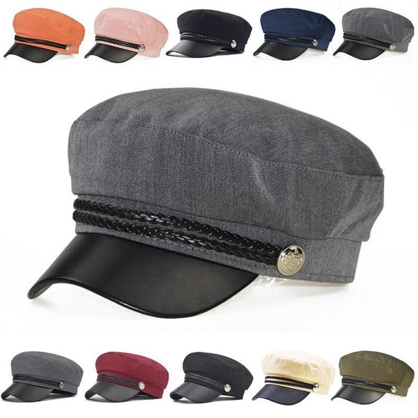 berets women's caps navy cap stitching color wool for women flat army salior hat black ladies travel, Blue;gray
berets women's caps navy cap stitching color wool for women flat army salior hat black ladies travel, Blue;gray