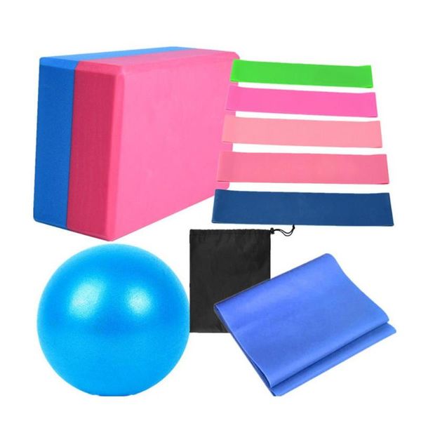 9 pcs yoga exercise set with yoga ball blocks stretching strap resistance loop band and exercise band fitness accessories
9 pcs yoga exercise set with yoga ball blocks stretching strap resistance loop band and exercise band fitness accessories