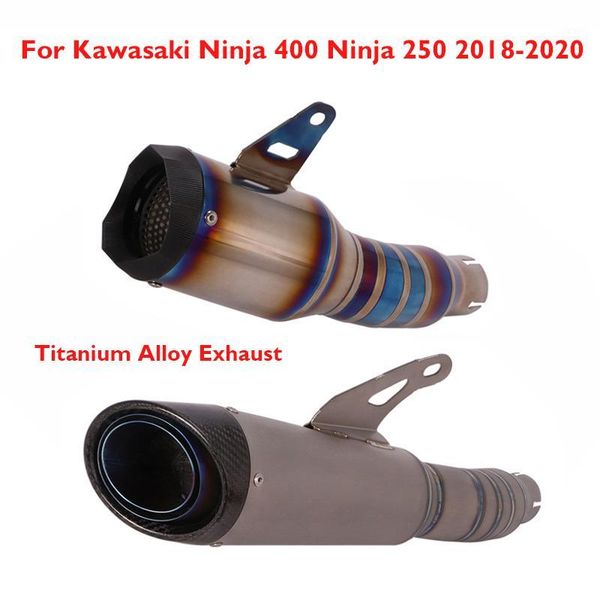 motorcycle exhaust tip titanium alloy slip on escape muffler muffler for ninja 400 ninja 250 2020 20201