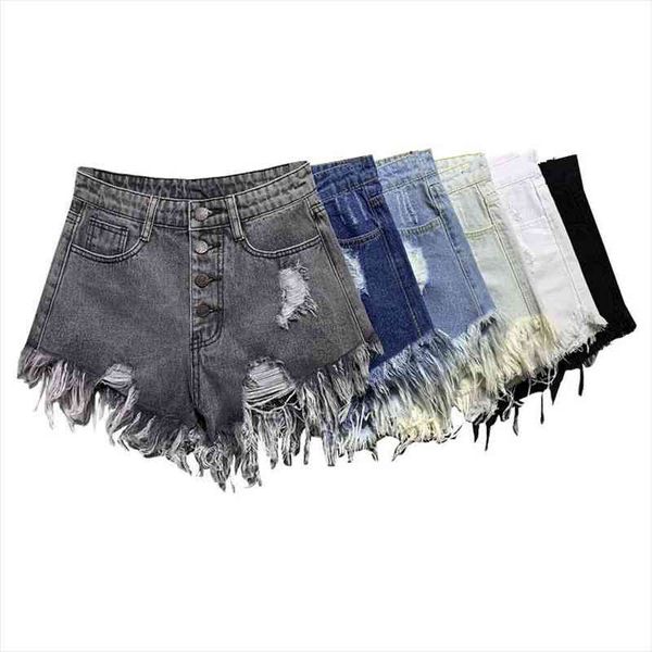g1018 spring summer women fashion loose high-waisted ripped button-down denim shorts wholesale, White;black
g1018 spring summer women fashion loose high-waisted ripped button-down denim shorts wholesale, White;black