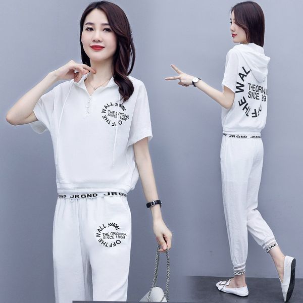 kg8b7 summer suit fashion summer 2020 new large women's short sleeve ice silk two hemp leisure cotton piece sportswear sportswearcotton, Gray
kg8b7 summer suit fashion summer 2020 new large women's short sleeve ice silk two hemp leisure cotton piece sportswear sportswearcotton, Gray