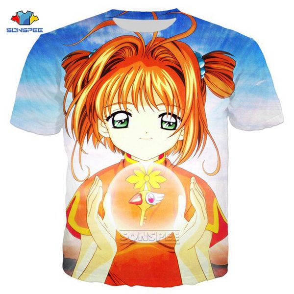anime sakura card captor cute cartoon girl men 3d print shirts comics anime comics men clothing