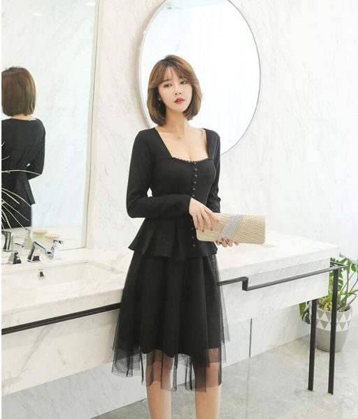 the 2020 korean autumn edition new fashion plus-size women's business wear slimming dress1, Black
the 2020 korean autumn edition new fashion plus-size women's business wear slimming dress1, Black