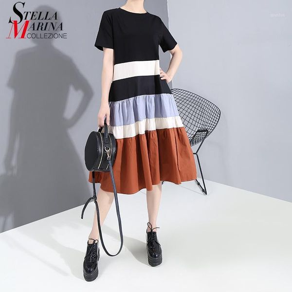 casual dresses short-sleeve cross stripes black patchwork 2021 summer dress o neck ladies style cute midi vestidos 63711, Black;gray
casual dresses short-sleeve cross stripes black patchwork 2021 summer dress o neck ladies style cute midi vestidos 63711, Black;gray