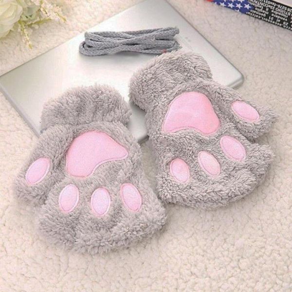 1pair women winter gloves cartoon cute fluffy bear/cat plush warm soft half covered glove mittens gift decoration christmas gift, Blue;gray
1pair women winter gloves cartoon cute fluffy bear/cat plush warm soft half covered glove mittens gift decoration christmas gift, Blue;gray