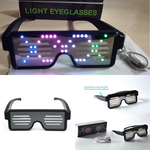 lighting 1pcs usb charging led eyeglasses 4 colors 10 patterns luminous glasses for halloween bar ktv 2021
lighting 1pcs usb charging led eyeglasses 4 colors 10 patterns luminous glasses for halloween bar ktv 2021
