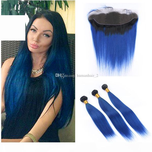 new arrival silky straight 1b blue human hair bundles with lace frontal 13x4 dark root ombre blue hair extension with frontal closure, Black;brown
new arrival silky straight 1b blue human hair bundles with lace frontal 13x4 dark root ombre blue hair extension with frontal closure, Black;brown
