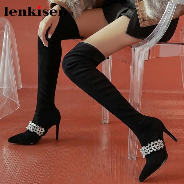 boots lenkisen 2021 large size flock pointed toe thin heel pearl rhinestone decoration gorgeous elegant lady over-the-knee l62, Black
boots lenkisen 2021 large size flock pointed toe thin heel pearl rhinestone decoration gorgeous elegant lady over-the-knee l62, Black
