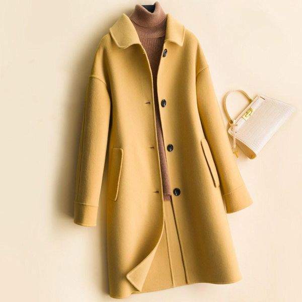 2020 new double-sided cashmere coat female doll brought cloth coat of long woolen cloth dust season against a clearance1, Black
2020 new double-sided cashmere coat female doll brought cloth coat of long woolen cloth dust season against a clearance1, Black