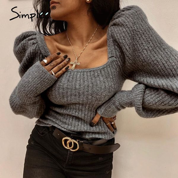 simplee low cut square neck fashion sweater elegant loose knit winter high street holiday pullover sweater new summer 201130, White;black
simplee low cut square neck fashion sweater elegant loose knit winter high street holiday pullover sweater new summer 201130, White;black