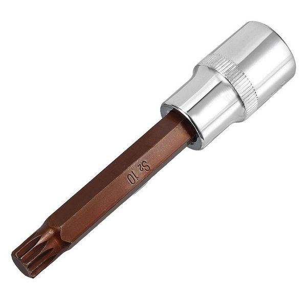 1/2-inch drive 10mm triple square spline bit extra long socket, s2 steel