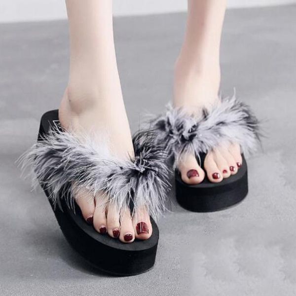 new woman furry slippers house summer women shoes platform non-slip flip flops fashion casual beach shoes female zy495, Black
new woman furry slippers house summer women shoes platform non-slip flip flops fashion casual beach shoes female zy495, Black