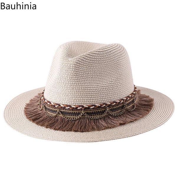 bauhinia fashion summer women's boater beach hat wide side female casual panama hat lady classic tassels straw sun fedora, Blue;gray
bauhinia fashion summer women's boater beach hat wide side female casual panama hat lady classic tassels straw sun fedora, Blue;gray