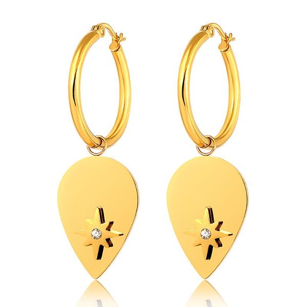 hoop & huggie 18k gold plated titanium steel crystal teardrop north star charm earrings water drop female jewelry gift wholesale, Golden;silver
hoop & huggie 18k gold plated titanium steel crystal teardrop north star charm earrings water drop female jewelry gift wholesale, Golden;silver