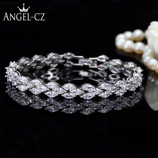 link, chain angelcz elegant wedding accessories marquise cubic zirconia crystal bridal bracelets jewelry for bridesmaid ab127, Black
link, chain angelcz elegant wedding accessories marquise cubic zirconia crystal bridal bracelets jewelry for bridesmaid ab127, Black
