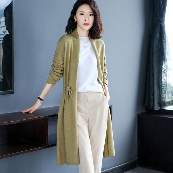 seucp knitted knitted coat medium women's long style with 2020 new autumn winter lace up waistband to show thin and loose cardigan coat, White;black
seucp knitted knitted coat medium women's long style with 2020 new autumn winter lace up waistband to show thin and loose cardigan coat, White;black