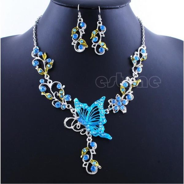 wedding party crystal rhinestone necklace earrings butterfly jewelry flower sets, Silver
wedding party crystal rhinestone necklace earrings butterfly jewelry flower sets, Silver
