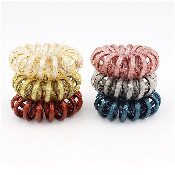 3pcs pretty glitter thick telephone wire elastic hair band shiny spiral cord stretch rubber band to hold heavy hair qylere
3pcs pretty glitter thick telephone wire elastic hair band shiny spiral cord stretch rubber band to hold heavy hair qylere