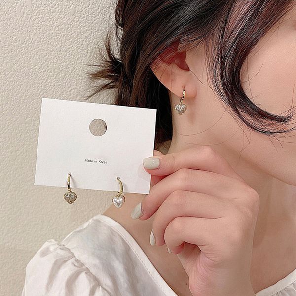 trendy heart women dangle earrings new fashion pearl elegant small fashion asymmetric simple korean jewelry, Silver
trendy heart women dangle earrings new fashion pearl elegant small fashion asymmetric simple korean jewelry, Silver