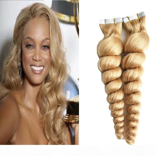 #613 bleach blonde brazilian loose wave hair tape in human hair extensions 40 pieces 7a 100g skin weft hair extensions loose curly, Black
#613 bleach blonde brazilian loose wave hair tape in human hair extensions 40 pieces 7a 100g skin weft hair extensions loose curly, Black