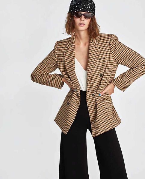 fashion double breasted plaid blazer women long sleeve slim office lady casual style blazer women bodycon casual streetwear coat, White;black
fashion double breasted plaid blazer women long sleeve slim office lady casual style blazer women bodycon casual streetwear coat, White;black
