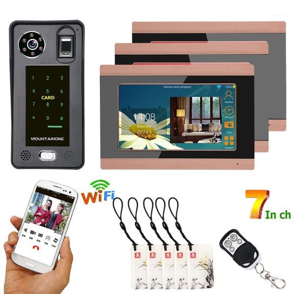 3 monitors 7inch wired wifi fingerprint ic card video door phone doorbell intercom system with door access control system,suppo1
3 monitors 7inch wired wifi fingerprint ic card video door phone doorbell intercom system with door access control system,suppo1