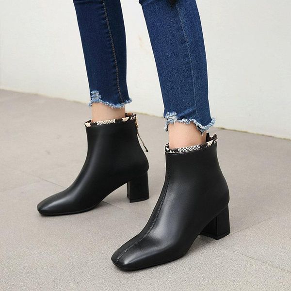 fashion women ankle boots square toe thick high heels shoes woman back zippers winter party office lady boots size 41 42 43, Black
fashion women ankle boots square toe thick high heels shoes woman back zippers winter party office lady boots size 41 42 43, Black