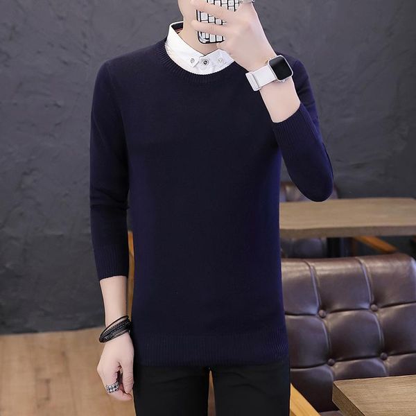 men's sweaters o-neck winter sweater solid color business casual knit jumper clothing, White;black
men's sweaters o-neck winter sweater solid color business casual knit jumper clothing, White;black