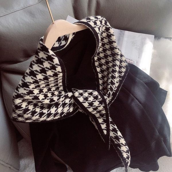 houndstooth triangle scarf autumn and winter knitted cold-proof warm scarf neck shawl dual-use women, Blue;gray
houndstooth triangle scarf autumn and winter knitted cold-proof warm scarf neck shawl dual-use women, Blue;gray
