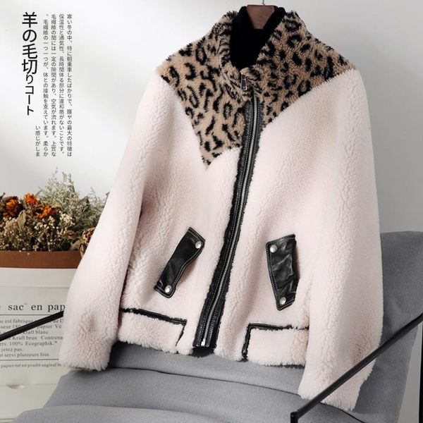 women's fur & faux sheep real clothes 2021 shearing korean wool jacket leopard print autumn winter coat women 8775 yy1932, Black
women's fur & faux sheep real clothes 2021 shearing korean wool jacket leopard print autumn winter coat women 8775 yy1932, Black