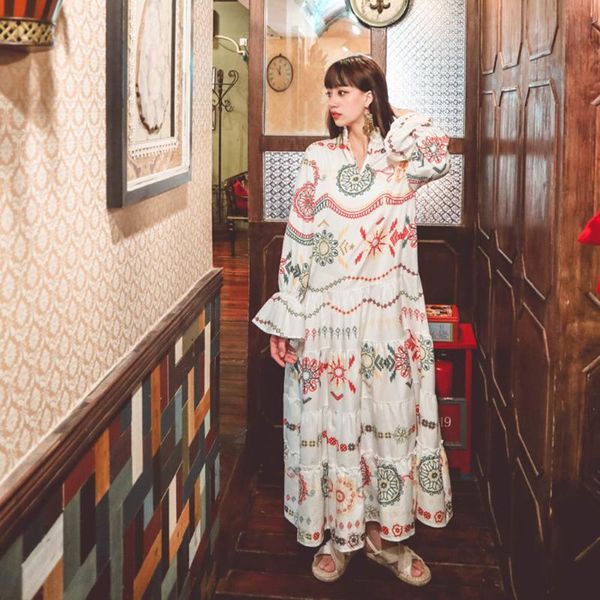 bohemian style women floral long dress flare sleeve ankle-length pleated swing a-line vintage dress female long robes vestidos, Black;gray
bohemian style women floral long dress flare sleeve ankle-length pleated swing a-line vintage dress female long robes vestidos, Black;gray