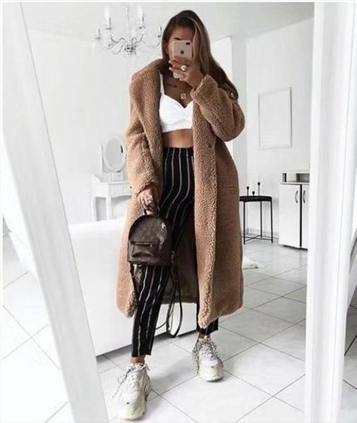 long coats fleece jackets winter warm teddy coat cardigan office lady women wool blends full overcoats plus size 2020, Black
long coats fleece jackets winter warm teddy coat cardigan office lady women wool blends full overcoats plus size 2020, Black