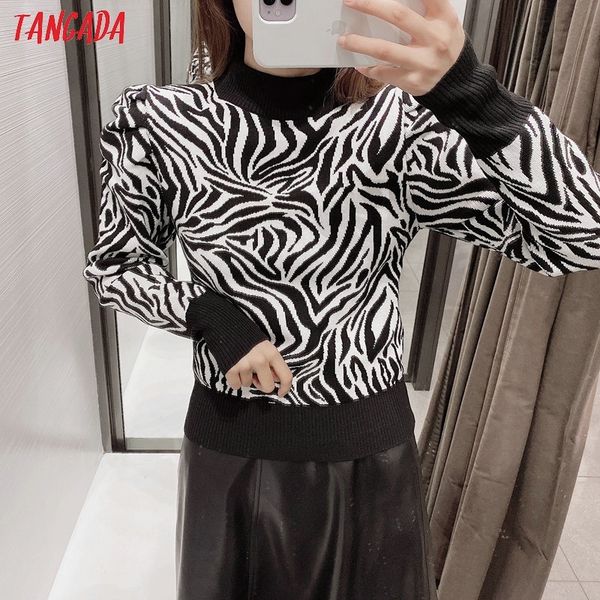tangada women animal pattern stretch jumper 2019 winter long sleeve female sweater knitwear 2w18 y200910, White;black
tangada women animal pattern stretch jumper 2019 winter long sleeve female sweater knitwear 2w18 y200910, White;black