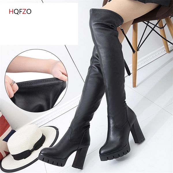 hqfzo leather women long boots over the knee boots platform female autumn winter thigh high boots block heels botas mujer lj201030, Black
hqfzo leather women long boots over the knee boots platform female autumn winter thigh high boots block heels botas mujer lj201030, Black