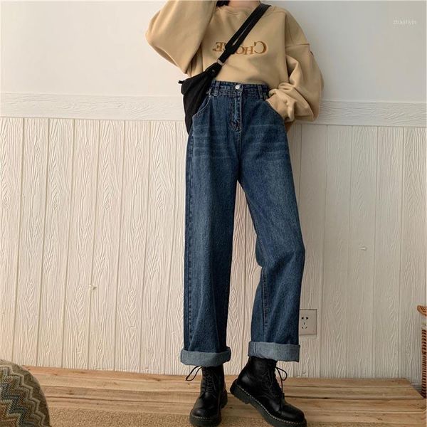jeans women full length wide leg denim solid vintage high waist all-match womens trousers fashion korean chic daily leisure new1, Blue
jeans women full length wide leg denim solid vintage high waist all-match womens trousers fashion korean chic daily leisure new1, Blue